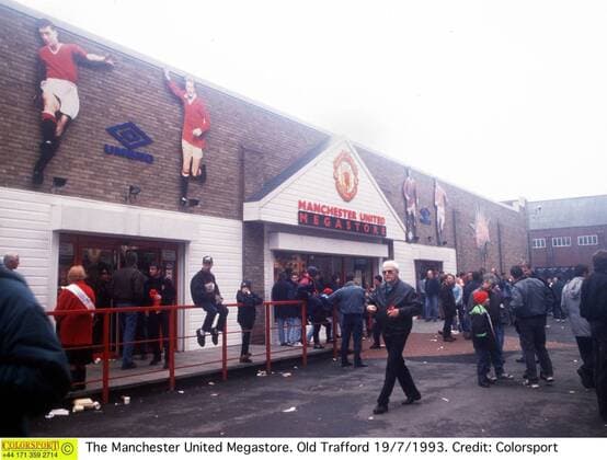 The Manchester United Megastore. Old Trafford 19 7 1993. 