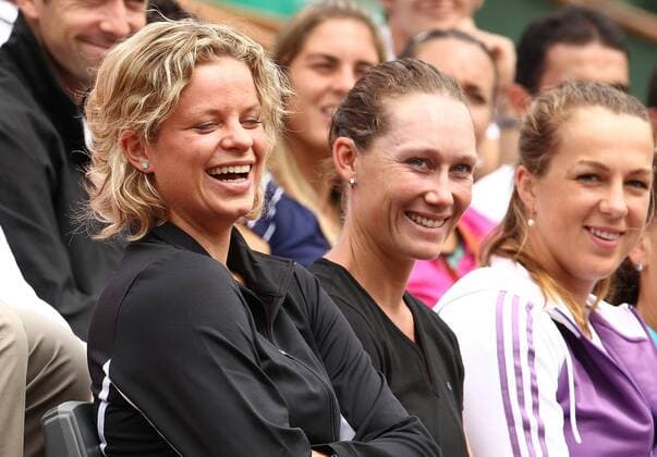 TENNIS - WTA, French Open 2011, Quali PARIS,FRANKREICH,20.MAI.11 - TENNIS - WTA Tennis Damen Tour, Grand Slam, Roland Garros, French Open, Qualifikation. Bild zeigt Kim Clijsters (BEL) und Samantha Stosur (AUSTRALIA). 