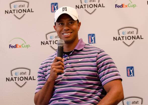 May 24, 2011 - Newtown Square, PA - TIGER WOODS at a press conference for the AT&T National golf Tournament. The press conference was held at the Aronimink Golf Club in Newtown Square PA, home of Tiger Woods AT&T National Tournament. Tiger Woods AT&T National Press Conference - ZUMArf1