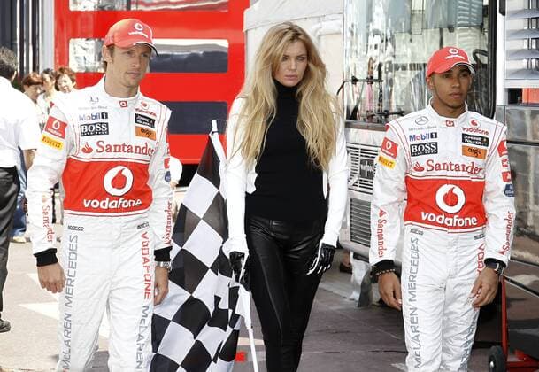 Motorsports: FIA Formula One World Championship 2011, Grand Prix of Monaco, photocall for Steinmetz, 04 Jenson Button (GBR, Vodafone McLaren Mercedes), 03 Lewis Hamilton (GBR, Vodafone McLaren Mercedes), xHOCHxZWEIx