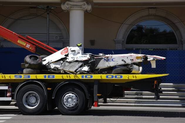 Sergio Perez Mendoza (BMW Sauber) GP Monaco 2011 Formel 1 Grand Prix Monaco 2011 o0 Crash