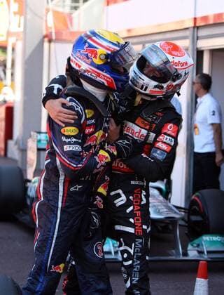 formula 1 GP, Monaco 28.05.2011, Mark Webber, Red Bull Racing, Jenson Button, McLaren Mercedes,