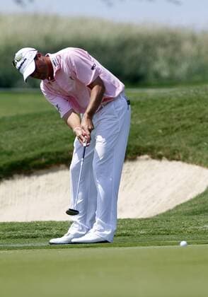 28 MAY 2011: Ryan Palmer putts on 12th hole during the third round of the HP Byron Nelson Championship played at TPC Las Colinas Four Season Resort in Irving, TX. PGA Golf Herren MAY 28 HP Byron Nelson Championship - Third Round Icon1105280187 EDITORIAL USE ONLY