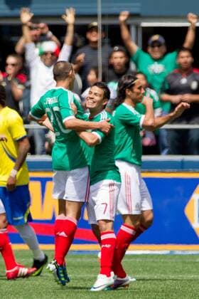 May 28, 2011 - Seattle, Washington, U.S - Mexico defender Jorge Torres Nilo (20) celebrates with teammates after a goal at Qwest Field in Seattle, Washington. The game ended in a 1-1 tie. FMF U.S. Tour 2011 - May 28 - Ecuador at Mexico - ZUMAy19