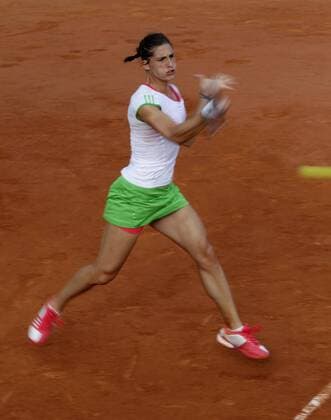 French Open 2011, Roland Garros,Paris,ITF Grand Slam Tennis Tournament . Andrea Petkovic (GER),Einzelbild,Aktion,Wischeffekt,Mitzieher,Zoom,