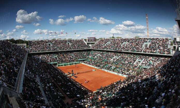 TENNIS - ATP, French Open 2011 PARIS,FRANKREICH,31.MAI.11 - TENNIS - ATP Tennis Herren World Tour, Grand Slam, Roland Garros, French Open. Bild zeigt eine Uebersicht vom Court Philipp Chatrier.  o0 Stadion, Sportstätte, Totale Fan