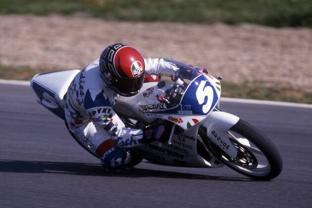 Dirk RAUDIES, Deutschland, Motorradfahrer, 125ccm-Klasse, Aktion auf Honda, Mai 1993.