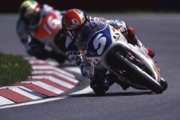 Dirk RAUDIES, Deutschland, Motorradfahrer, 125ccm-Klasse, Aktion auf Honda, Mai 1993.