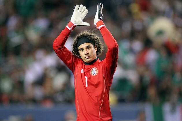 June 1, 2011: 9:56:13 PM - Mexico goalkeeper Guillermo Ochoa ( 1) celebrates a win over New Zealand during their friendly as part of the 2011 FMF U.S. Tour at Invesco Field in Denver, Co. Mexico won the match 3-0. SOCCER: JUN 01 Mexico v New Zealand Icon14111060113 EDITORIAL USE ONLY