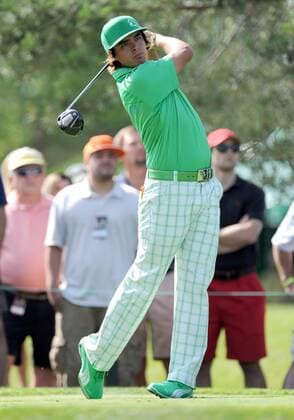 2 June 2011: Rickie Fowler tees off at the 10th during the Memorial Golf Tournament first round of play at Muirfield Village Golf Course in Dublin, OH. PGA Golf Herren JUN 02 Memorial First Round Icon154110602008 EDITORIAL USE ONLY
