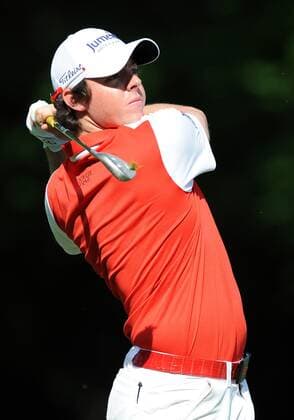 2 June 2011: Rory McIlroy hits his second shot from the 9th fairway during the Memorial Golf Tournament first round of play at Muirfield Village Golf Course in Dublin, OH. PGA Golf Herren JUN 02 Memorial First Round Icon154110602041 EDITORIAL USE ONLY
