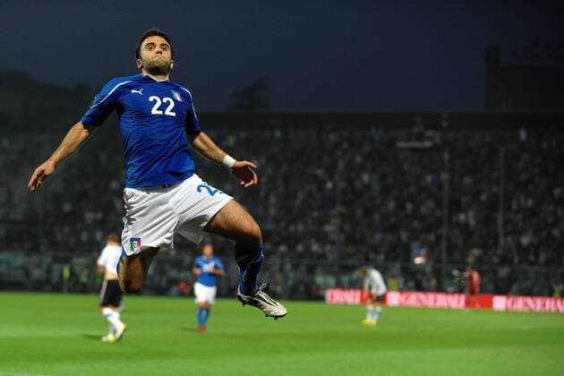 Giuseppe ROSSI (nr 22) celebrates scoring for Italy --- Italy vs. Estonia in Modena Andreaxstaccioli