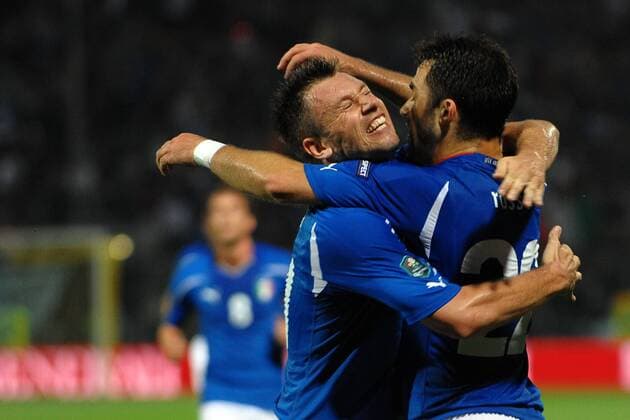 Antonio Cassano and Giuseppe ROSSI celebrate scoring for Italy --- Italy vs. Estonia in Modena Andreaxstaccioli o0 Freude Emotionen