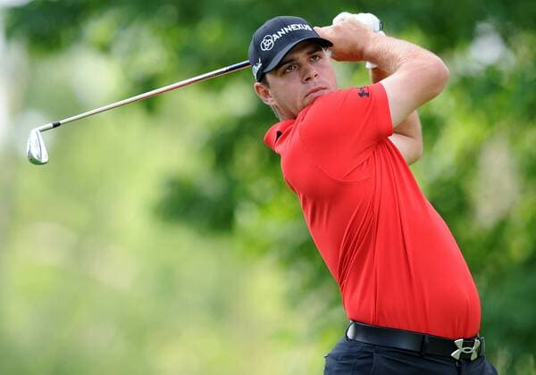 3 June 2011: Gary Woodland tees off the 5th during the Memorial Golf Tournament second round of play at Muirfield Village Golf Course in Dublin, OH. PGA Golf Herren JUN 03 Memorial - Second Round Icon154110603007 EDITORIAL USE ONLY