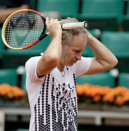 05.06.2011, Paris, France - John McEnroe (USA) in action in the Men s Legends Over 45 final at Roland Garros. xMichaelxCullenx  ActionPlus11179422 Content restricted for UK based newspaper