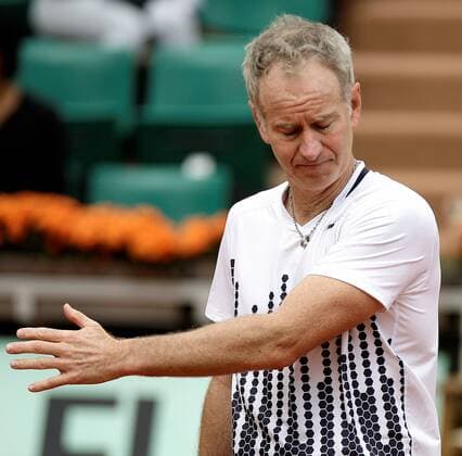 05.06.2011, Paris, France - John McEnroe (USA) in action in the Men s Legends Over 45 final at Roland Garros. xMichaelxCullenx  ActionPlus11179424 Content restricted for UK based newspaper