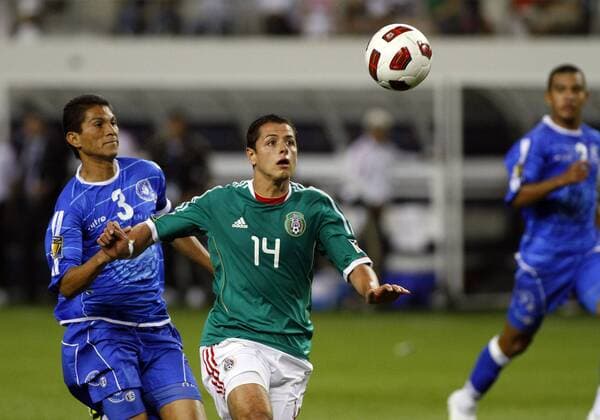 05 June 2011: Mexico forward Javier Chicharito Hernandez (14) during the 5-0 Mexico victory over El Salvador in the first round of the CONCACAF Gold Cup game played at Cowboys Stadium in Arlington, TX SOCCER: JUN 05 CONCACAF Gold Cup - First Round - Mexico v El Salvador Icon1106050110 EDITORIAL USE ONLY