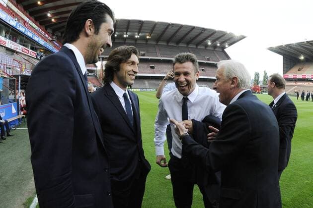 Liege, Italien - Irland, Giovanni Trapattoni-Gianluigi Buffon-Andrea Pirlo-Antonio Cassano 
