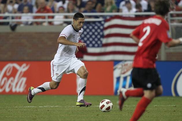 June 7, 2011 - Detroit, Michigan, U.S - USA midfielder Clint Dempsey (8) handles the ball against Canada during the CONCACAF Gold Cup match at Ford Field. USA defeated Canada 2-0. Soccer: 2011 CONCACAF Gold Cup - June 7 - USA vs Canada - ZUMAx33