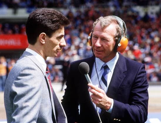 Bob Wilson interviews Ian Rush (Liverpool FC), FA Cup Final 1986. 