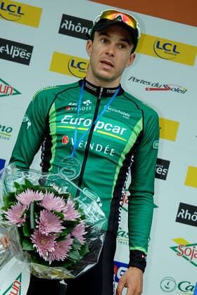Christophe KERN ( FRA Team Europcar ) gewinnt die 5.Etappe - Event: Criterium du Dauphine 2011 - 5.Etappe - Parc des Oiseaux nach Les Gets 210.0 km - Location: Les Gets - Haute Savoie - Frankreich - Europa - Datum: 10.06.2011 - Contact