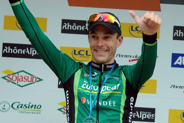 Christophe KERN ( FRA Team Europcar ) gewinnt die 5.Etappe - Event: Criterium du Dauphine 2011 - 5.Etappe - Parc des Oiseaux nach Les Gets 210.0 km - Location: Les Gets - Haute Savoie - Frankreich - Europa - Datum: 10.06.2011 - Contact