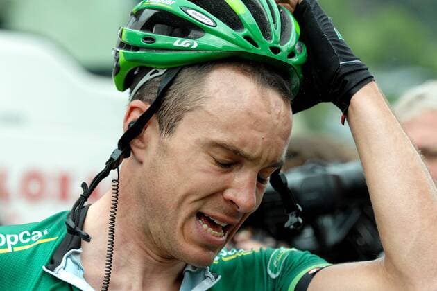 Christophe KERN ( FRA Team Europcar ) gewinnt die 5.Etappe - Event: Criterium du Dauphine 2011 - 5.Etappe - Parc des Oiseaux nach Les Gets 210.0 km - Location: Les Gets - Haute Savoie - Frankreich - Europa - Datum: 10.06.2011 - Contact