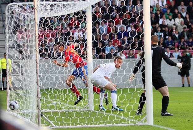 Spains Ander Herrera scoring his sides opening UEFA U21 2011 Championship Group B Spain U21 v England U21 12th June, 2011 EDITORIAL USE ONLY. No use with unauthorised audio, video, data, fixture lists, club league logos or live services. Online in-match use limited to 120 images, no video emulation. No use in betting, games or single club league player publications.