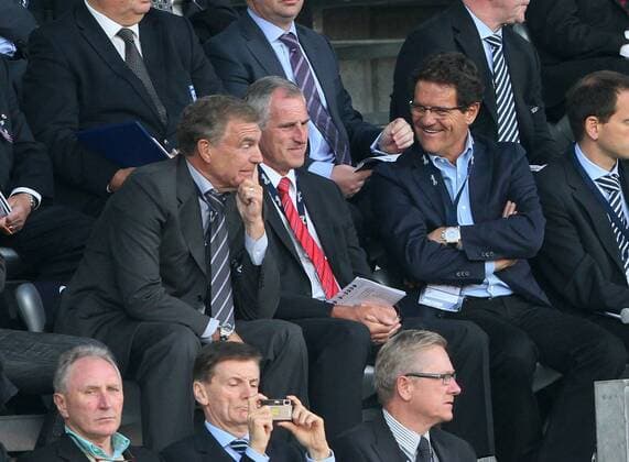 Englands Trevor Brooking, Ray Clemence and Fabio Capello UEFA U21 2011 Championship Group B Spain U21 v England U21 12th June, 2011 EDITORIAL USE ONLY. No use with unauthorised audio, video, data, fixture lists, club league logos or live services. Online in-match use limited to 120 images, no video emulation. No use in betting, games or single club league player publications.