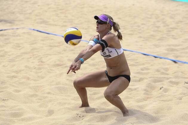 12.06.2011 Day one of the Beach Volleyball World Championships from Rome - Sara Goller (GER) xEmanuelexPennacchiox  ActionPlus11182330 Content restricted for UK based newspaper