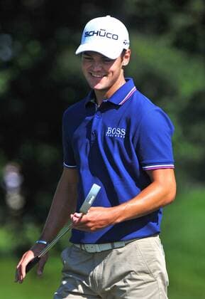 Martin Kaymer of Germany lines up a putt on the 9th green during a practice round prior to the U.S. Open at Congressional Country Club in Bethesda, Maryland on June 14, 2011.  WAP20110614306