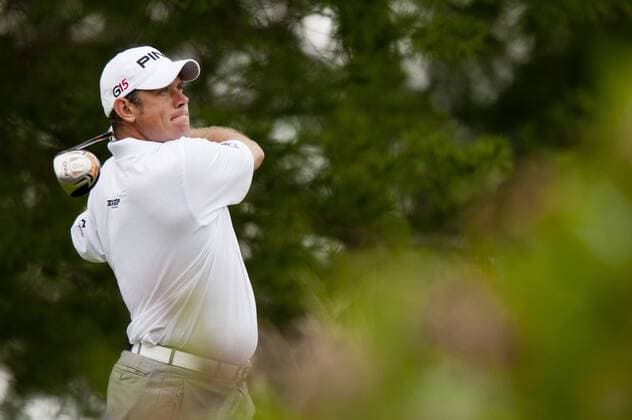 June 16, 2011 - Bethesda, Maryland, U.S. - LEE WESTWOOD hits his tee shot on the 16th hole at Congressional Country Club during the first round of the U.S. Open in Bethesda, MD. Golf 2011- U.S. Open First Round - ZUMAmv2