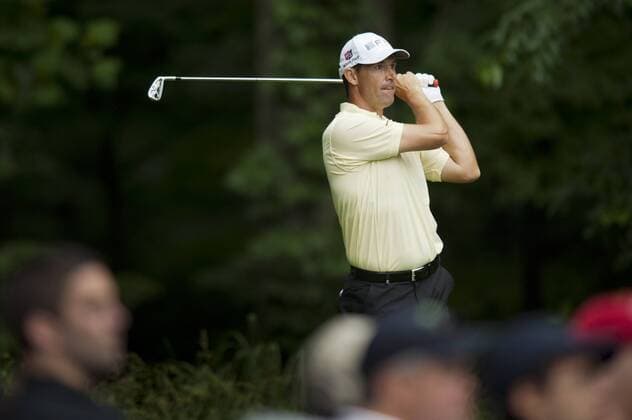 June 16, 2011 - Bethesda, Maryland, U.S. - PADRAIG HARRINGTON hits his tee shot on the 13th hole at Congressional Country Club during the first round of the U.S. Open in Bethesda, MD. Golf 2011- U.S. Open First Round - ZUMAmv2