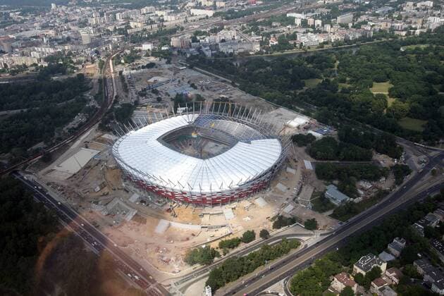WARSAW CAPITAL CITY OF POLAND - EAGLE VIEW STADION NARODOWY --- NATIONAL STADIUM --- Newspix.pl  110616PYK027 o00 Euro