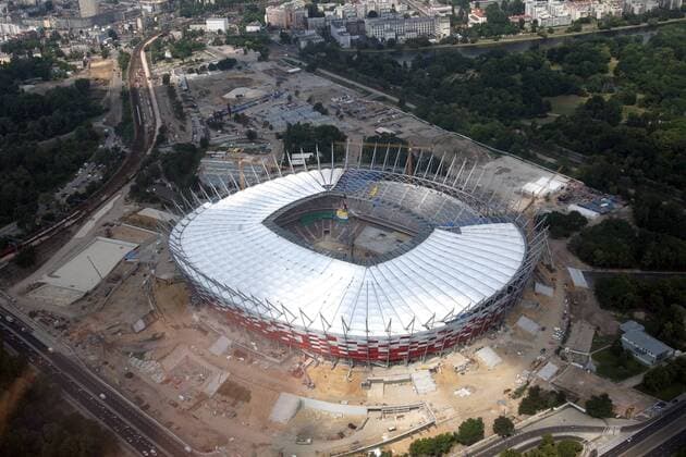 WARSAW CAPITAL CITY OF POLAND - EAGLE VIEW STADION NARODOWY --- NATIONAL STADIUM --- Newspix.pl  110616PYK028 o00 Euro