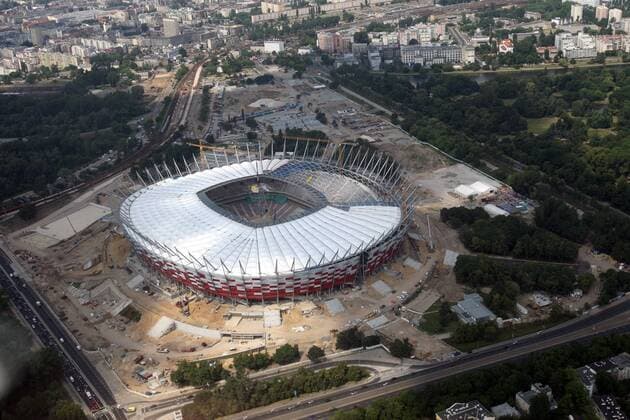 WARSAW CAPITAL CITY OF POLAND - EAGLE VIEW STADION NARODOWY --- NATIONAL STADIUM --- Newspix.pl  110616PYK026 o00 Euro