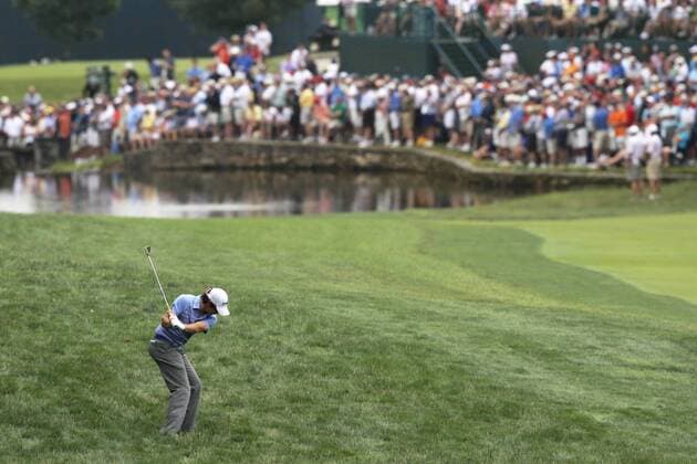 June 17, 2011 - Bethesda, Maryland, U.S. - RORY McILROY takes his second shot on hole 6 during the second round of play at the U.S. Open Golf 2011 - US Open Second Round - ZUMAb21 o0 Fan