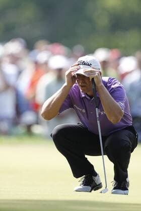 June 17, 2011 - Bethesda, Maryland, U.S. - STEVE STRICKER eyes up a putt on hole 9 during the second round of play at the U.S. Open Golf 2011 - US Open Second Round - ZUMAb21