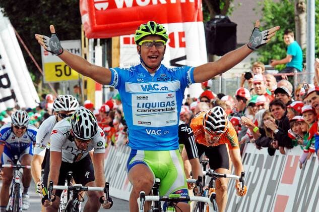 Peter SAGAN ( SVK Liquigas - Cannondale ) gewinnt seine zweite Etappe bei der 75. Tour de Suisse - Event: Tour de Suisse - Tour of Switzerland 2011 - 8. Etappe - Tübach nach Schaffhausen 167.3 km - Location: Schaffhausen - Schweiz - Europa - Datum: 18.06.2011 - Contact