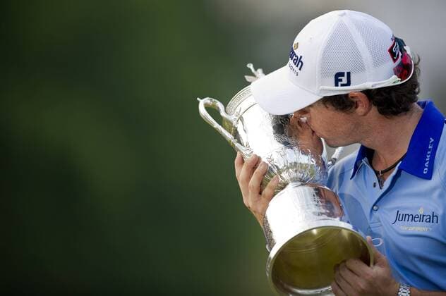 June 19, 2011 - Bethesda, Maryland, U.S. - RORY MCILROY with the trophy after winning the 111th U.S Open Golf Championship in Bethesda, MD. MCILROY shot a 2-under round on the final day to finish at 16-under par and win his first major. Golf 2011- US Open final Round - ZUMAmv2
