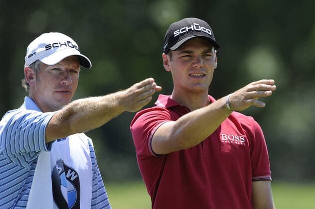 Martin KAYMER (GER),Golfprofi,Golf,mit seinem Caddy Christian Donald (Bruder von Luke Donald), Halbfigur,Brustbild, Gestik, BMW International Open 2011 in Muenchen Eichenried.