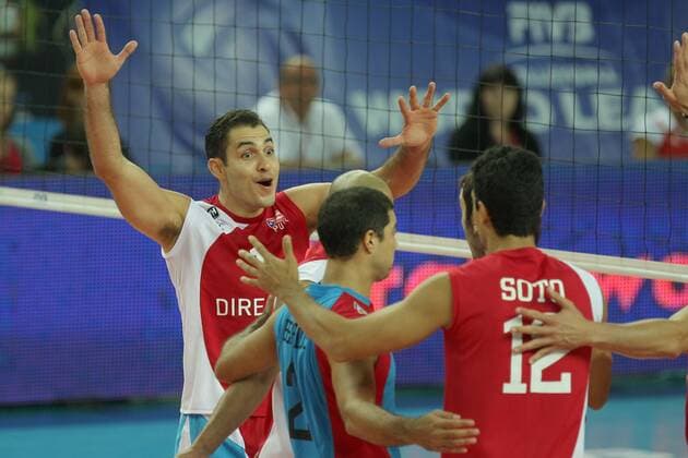 24.06.2011, Plock - World League 2011 - Polen vs Puerto Rico --- JOSE RIVERA (L) SOTO HECTOR (R) ---  20110624CSMT8021