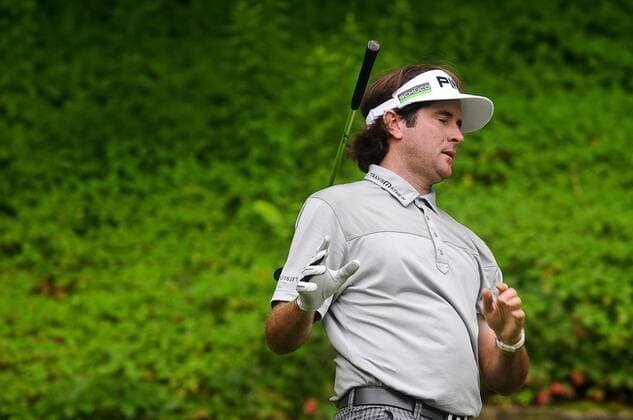 June 24, 2011 - Cromwell, Connecticut, U.S - Bubba Watson drops his driver in disgust after his drive on the 15th hole in the second round of the Travelers Championship at the TPC River Highlands on Friday. Watson would end up bogeying the hole but finished with a 1-under 69 for the round. PGA Golf Herren 2011 - Jun 24 - Travelers Championship Second Round - ZUMAq39