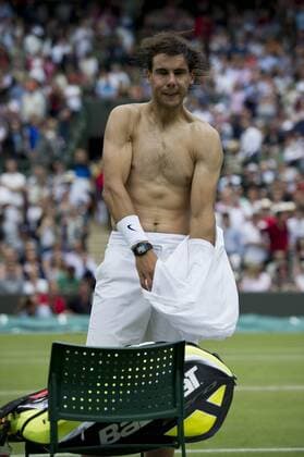 25.06.2011. Rafael Nadal ESP (1) celebrates. The Wimbledon Tennis Championships held at The All England Lawn Tennis and Croquet Club. - 25.06.2011 - TENNIS - Day Six - All England Lawn Tennis and Croquet Club, London, England xDuncanxGrovex  ActionPlus11187083 o00 Komik