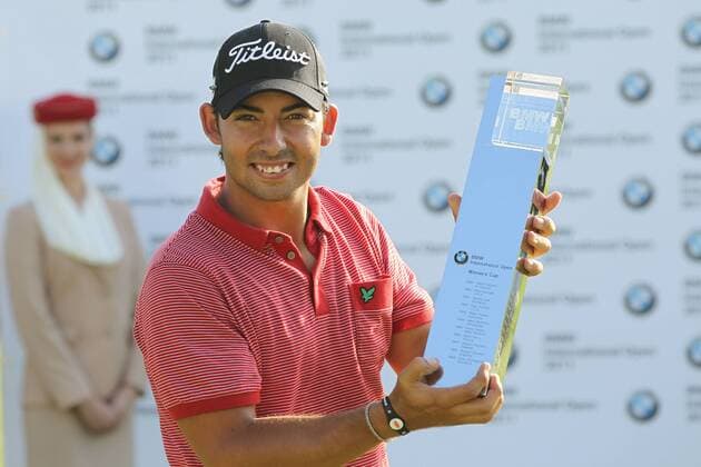 Sieger Pablo Larrazabal , ESP , beim Golf BMW Open Turnier 2011 in München-Eichenried; 26 06 2011 - o0 Sieg, Sieger Siegerehrung Pokal, Trophäe Objekte