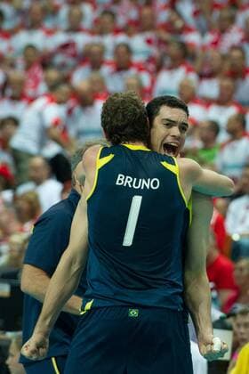 29.06.2011 - Katowice , FIVB World League 2011 , Poland (white) vs. Brasil (green) - Bruno -  110629PAL032