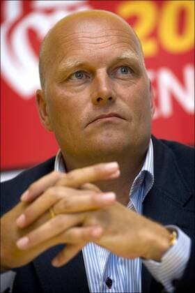 Bjarne Riis (DAN directeur sportif de l equipe Saxobank Sungard) Cyclisme : Conference de presse des equipes - Tour de France - 30.06.2011 - PhotoNews Panoramic 