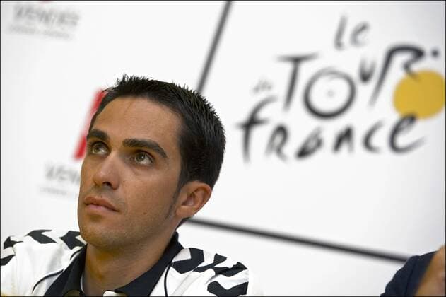 Alberto Contador (ESP Saxobank Sungard) Cyclisme : Conference de presse des equipes - Tour de France - 30.06.2011 - PhotoNews Panoramic 