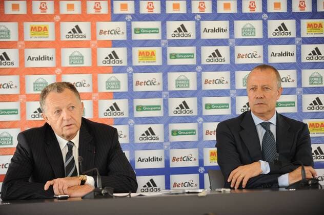 Jean Michel Aulas (president Lyon) - Bernard Lacombe (manager general Lyon) Football : Reprise de l entrainement a Lyon - Ligue 1 - 30.06.2011 - FredericChambert Panoramic 