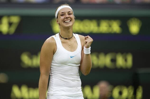 Sabine LISICKI (GER),Aktion,Einzelaktion,Einzelbild,angeschnittenes Einzelmotiv,Halbfigur,halbe Figur,Jubel,Freude,Begeisterung, nach Sieg und Einzug ins Halbfinale. Tennis,The Wimbledon Championships 2011.The All England Lawn Tennis & Croquet Club. NO SALES OUTSIDE GERMANY!